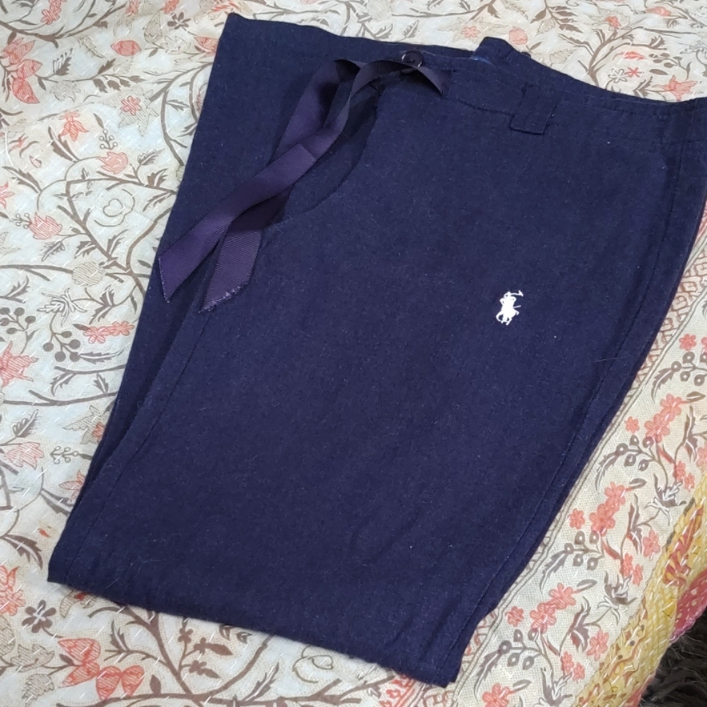 Polo Ralph Lauren Navy Linen Trousers